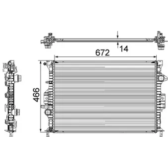 Radiateur, refroidissement du moteur MAHLE CR 906 000S pour FORD MONDEO 2.0 - 145cv