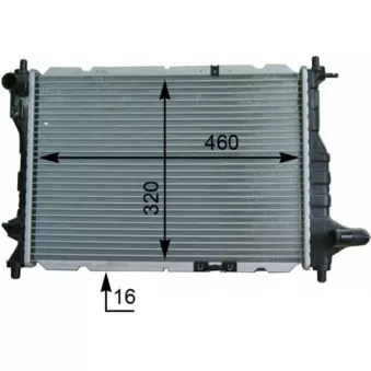 Radiateur, refroidissement du moteur AVA QUALITY COOLING DW2075