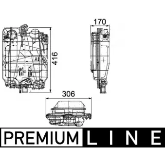 Vase d'expansion, liquide de refroidissement MAHLE CRT 102 000P pour MAN F90 MP 190 E 30 W - 301cv