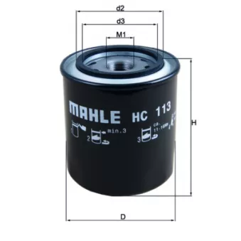 Filtre hydraulique, boîte automatique MAHLE HC 113 pour SCANIA L,P,G,R,S - series P280 - 280cv