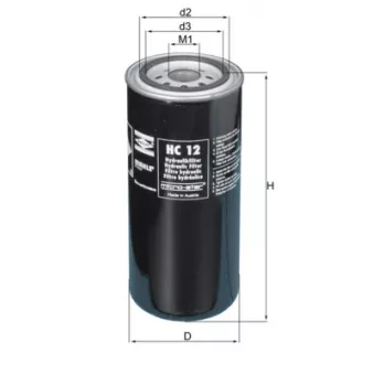 Filtre hydraulique, boîte automatique MAHLE HC 12 pour DEUTZ-FAHR DX 160 - 150cv