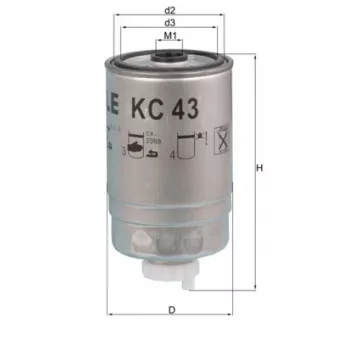 Filtre à carburant MAHLE KC 43 pour IVECO ZETA 79-12 H - 116cv