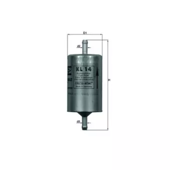Filtre à carburant MAHLE KL 14 pour OPEL ASTRA 1.6 i 16V - 100cv