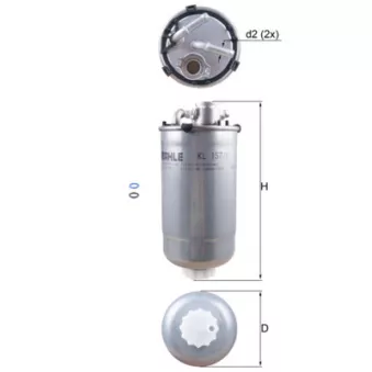 Filtre à carburant MAHLE KL 157/1D pour VOLKSWAGEN POLO 1.9 SDI - 64cv