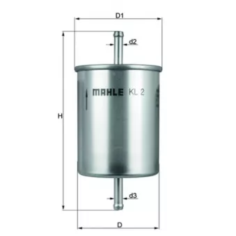 Filtre à carburant MAHLE KL 2 pour VOLKSWAGEN TRANSPORTER - COMBI 2.5 Syncro - 115cv