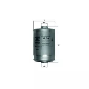 Filtre à carburant MAHLE KL 36 pour VOLKSWAGEN PASSAT 1.8 - 125cv