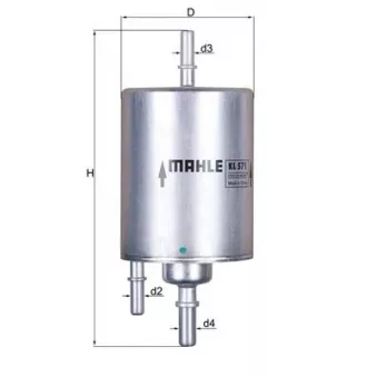Filtre à carburant MAHLE KL 571 pour AUDI A4 2.0 TFSI - 211cv