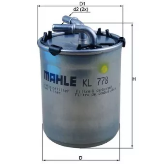 Filtre à carburant MAHLE KL 778