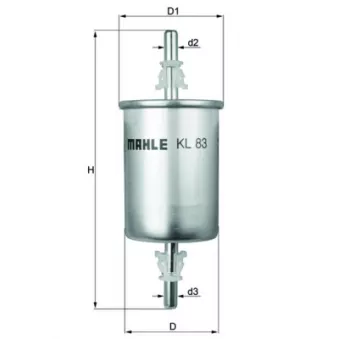 Filtre à carburant MAHLE KL 83 pour OPEL VECTRA 1.8 FlexFuel - 116cv
