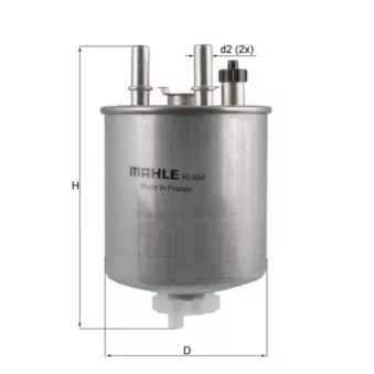 Filtre à carburant MAHLE KL 834 pour ASTRA HD 7-C 1.5 dCi - 110cv