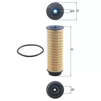 Filtre à carburant MAHLE KX 564D pour IVECO DAILY 35S18, 35C18, 40C18, 50C18, 60C18, 65C18, 70C18 - 175cv