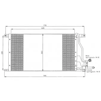 Condenseur, climatisation NRF 35400 pour FORD TRANSIT 2.5 TD - 85cv