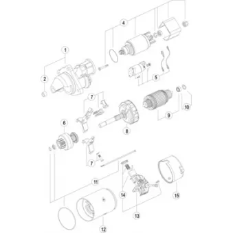 Démarreur MAHLE MS 221 pour JOHN DEERE Series 5 5075 GF, 5075 GL, 5075GM, 5075GN, 5075GV - 75cv