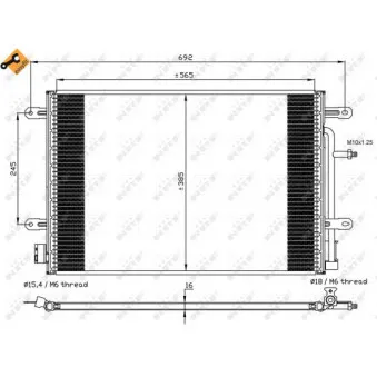Condenseur, climatisation NRF OEM V15-62-1051