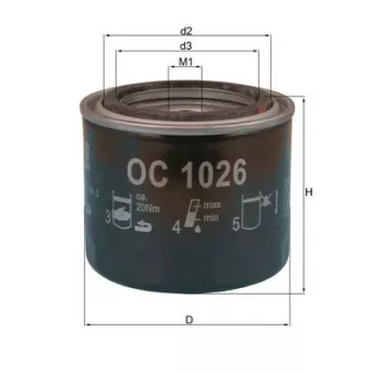 Filtre à huile MAHLE OC 1026 pour HONDA VT VT 500 E - 50cv