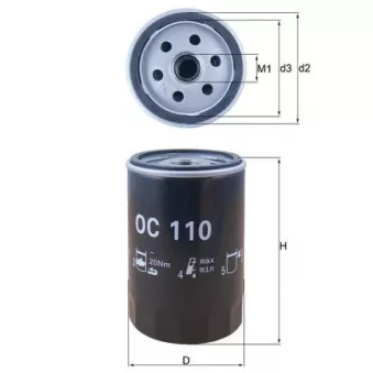 MAHLE OC 110 - Filtre à huile