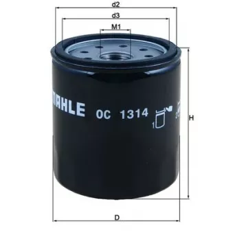 MAHLE OC 1314 - Filtre à huile