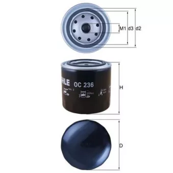 Filtre à huile MAHLE OC 236 pour FORD TRANSIT K-40 1.5 - 54cv