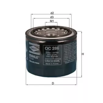 MAHLE OC 286 - Filtre à huile