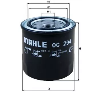 Filtre à huile MAHLE OEM 9091550003