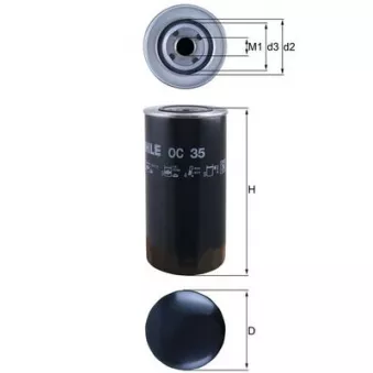 Filtre à huile MAHLE OC 35 pour MITSUBISHI Canter (FB7, FB8, FE7, FE8) 6C18 - 180cv