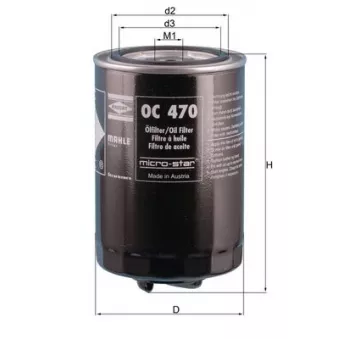 Filtre à huile MAHLE OC 470 pour VOLKSWAGEN PASSAT 1.8 T - 150cv