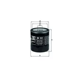 Filtre à huile MAHLE OC 52 pour FORD FIESTA 1.6 XR2 - 84cv