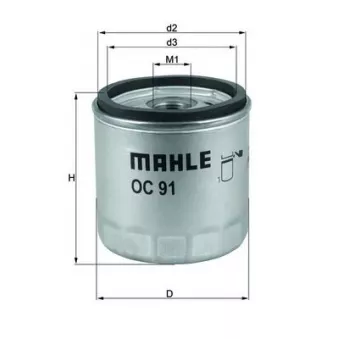 Filtre à huile MAHLE OC 91 pour BMW R 850 R 850 RT - 73cv