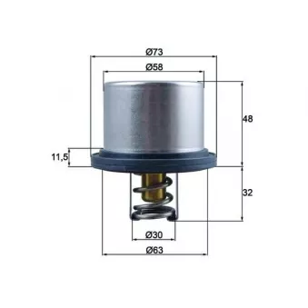 Thermostat d'eau MAHLE THD 5 75 pour DAF XF FL 180-7,5 - 180cv