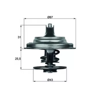 Thermostat d'eau MAHLE TX 23 75D pour DAF F 2100 FAG 2100 DHR,FAG 2105 DHR,FAG 2100 DHTD - 204cv