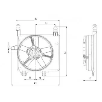 Ventilateur, refroidissement du moteur NRF 47022 pour FORD FIESTA 1.25 i 16V - 75cv