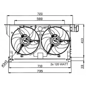Ventilateur, refroidissement du moteur NRF OEM DER21018