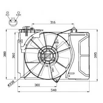 Ventilateur, refroidissement du moteur NRF OEM V70-01-0001