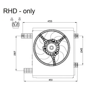 Ventilateur, refroidissement du moteur NRF OEM Q0008576V005000000