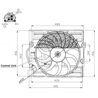 Ventilateur, refroidissement du moteur NRF OEM V20-02-1073