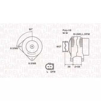 Alternateur MAGNETI MARELLI 063732002010 pour AUDI A4 2.7 TDI - 180cv