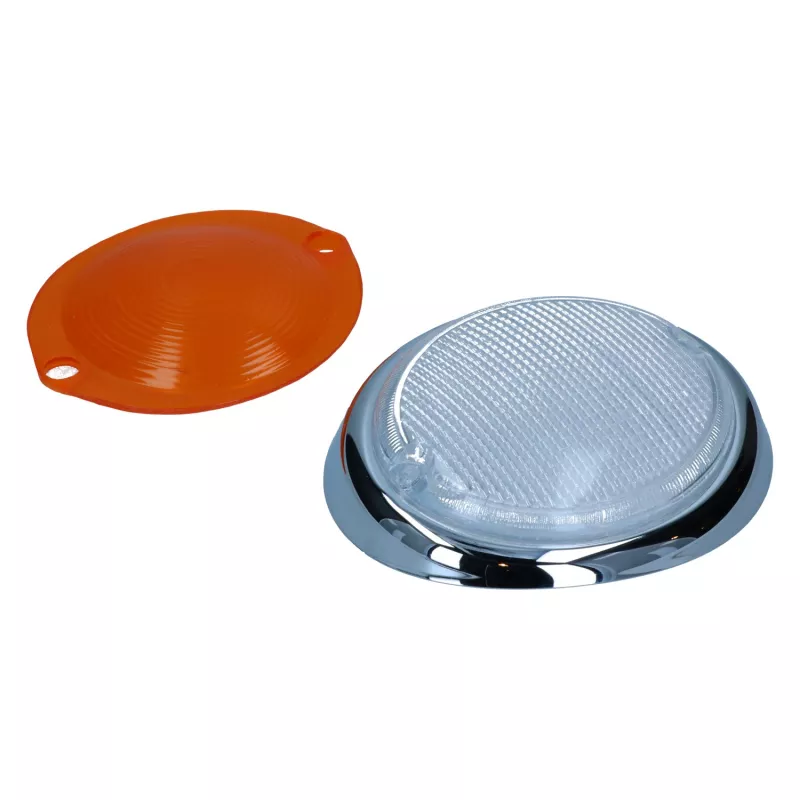 Verre clignotant gauche - Combi 08/63-07/67 blanc/orange avec homologation E YOUNG PARTS 0616-525 - Visuel 1