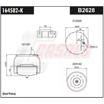CASALS B2628 - Ressort pneumatique, suspension pneumatique