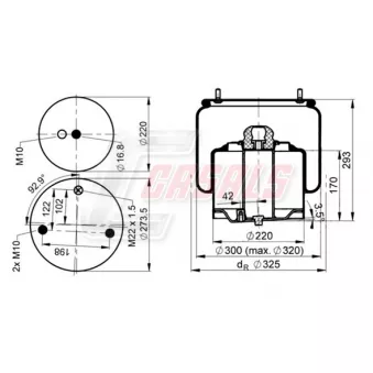 CASALS B3002 - Ressort pneumatique, suspension pneumatique
