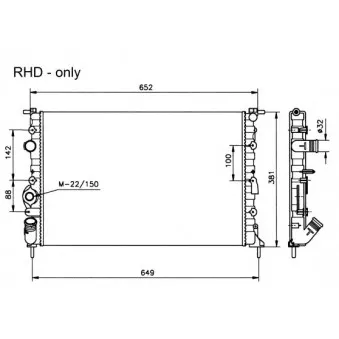 Radiateur, refroidissement du moteur NRF OEM 7701352604
