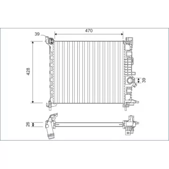 Radiateur, refroidissement du moteur VALEO 701166 pour OPEL MERIVA 1.4 ecoFlex - 120cv