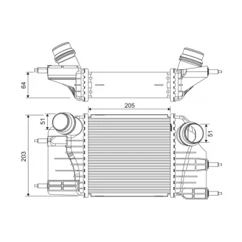 Intercooler, échangeur VALEO 822908