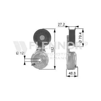 FLENNOR FS99262 - Poulie-tendeur, courroie trapézoïdale à nervures