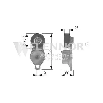 FLENNOR FS99388 - Poulie-tendeur, courroie trapézoïdale à nervures