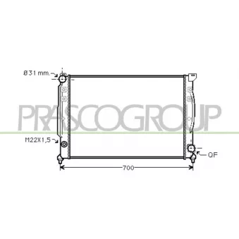 Radiateur, refroidissement du moteur PRASCO OEM 8D0121251D