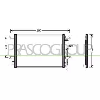 Condenseur, climatisation PRASCO AD020C002 pour AUDI A4 1.8 T quattro - 150cv