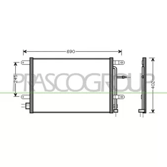 Condenseur, climatisation PRASCO AD022C001 pour AUDI A4 3.0 - 218cv