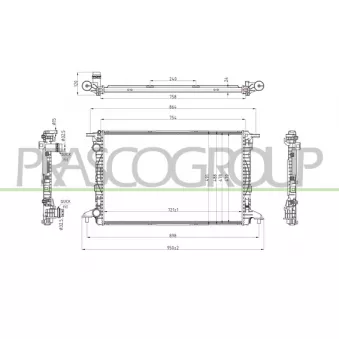 Radiateur, refroidissement du moteur PRASCO AD026R005 pour AUDI A5 2.0 TDI quattro - 190cv