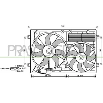 Ventilateur, refroidissement du moteur PRASCO AD202F001 pour VOLKSWAGEN GOLF 1.6 TDi BlueMotion - 105cv