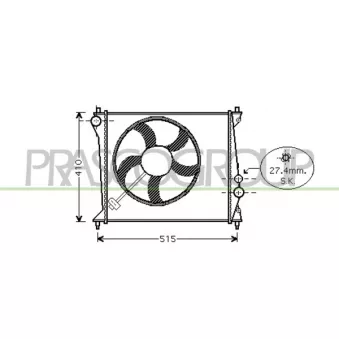 Radiateur, refroidissement du moteur PRASCO AD302R001